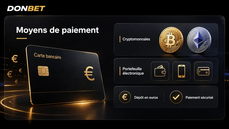 Moyens de paiement et délais de retrait disponibles sur Donbet France